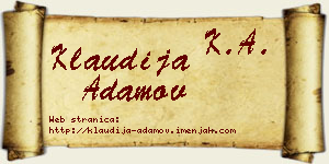 Klaudija Adamov vizit kartica
